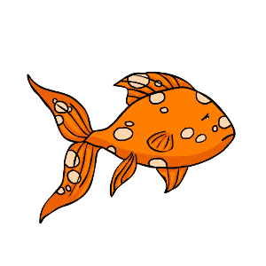 Cartoon of a goldfish with fish pox