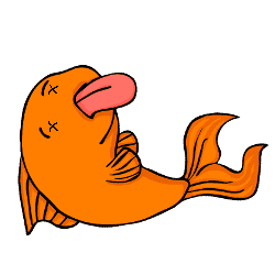 cartoon dead goldfish