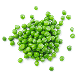 A pile of peas on a white background